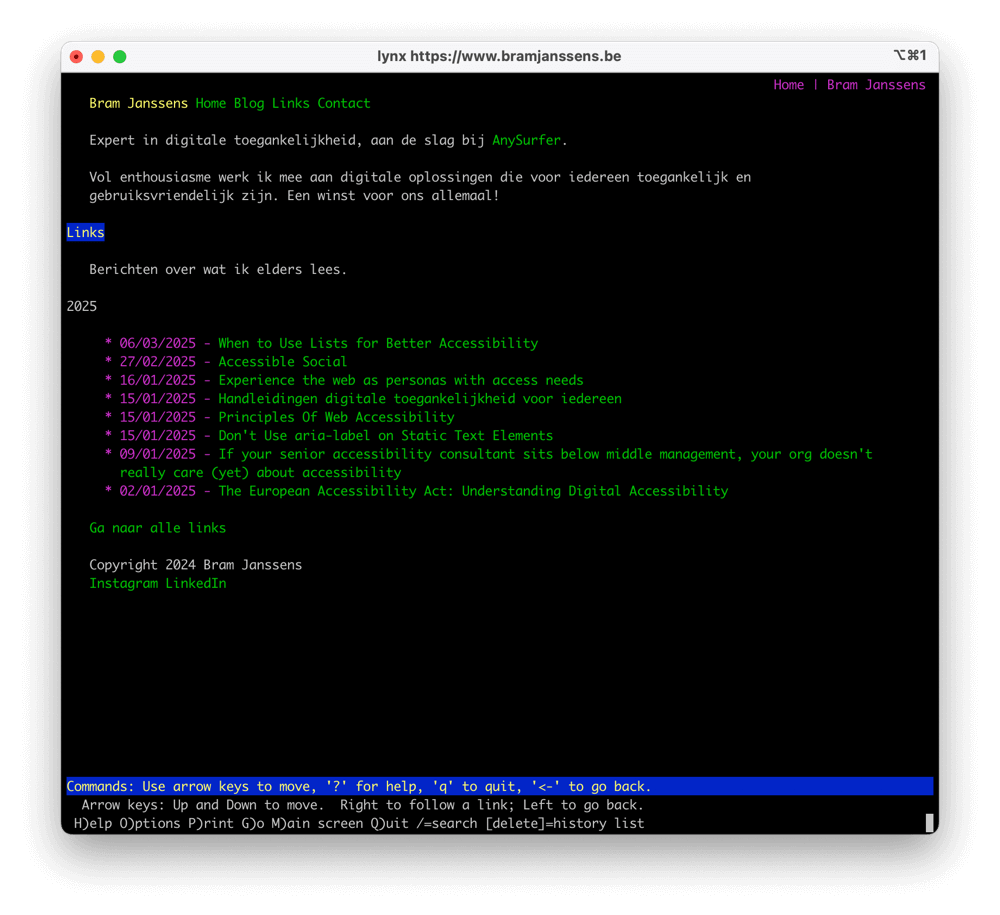 screenshot lynx